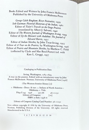 A Tour on the Prairies by Washington Irving - University of Oklahoma Press PB - Picture 8 of 17