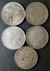 Lot of Five 1921 $1 Morgan Silver Dollars