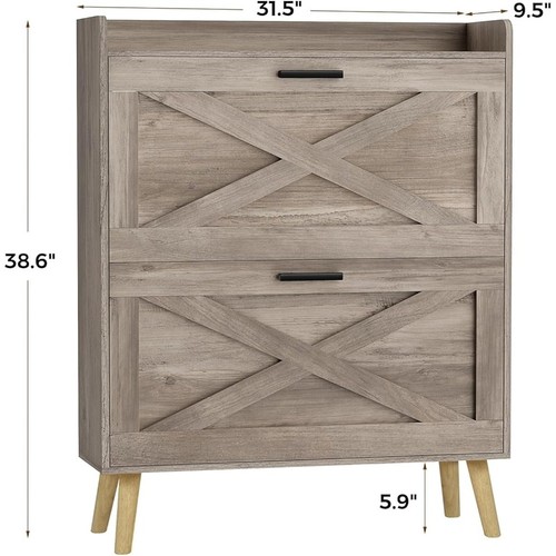 Shoe Cabinet Storage Organizer W/ Flip Drawers Space Saving Anti-Tip Design New - Picture 48 of 64