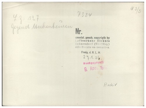 ZZ-3367/ Zeppelin LZ 127 bei Meckenbeuren  Foto Luftbild 18 x 13 cm ca.1935 - Bild 2 von 2