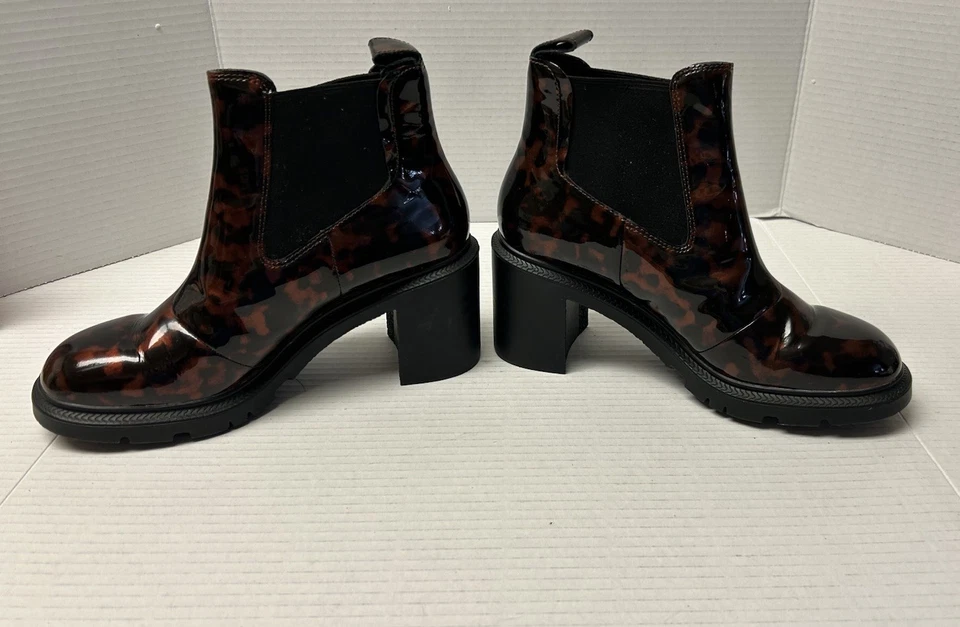 Camper WHITNEE Womens Sz 8.5M Chelsea Glossy Tortoiseshell Ankle Block Heel - Image 4 of 4