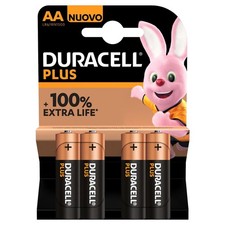 Duracell Batteria AA Alcalina Plus 1,5V 4 pz Multicolore