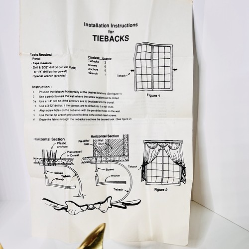 Cortina de latón vintage lazos hoja 2 piezas Hollywood Regency MCM - Imagen 12 de 20