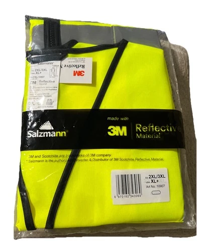 Salzmann Safety Vest NEW Multi-Pocket 3M High Visibility Reflective USA: XL Yell - product listing photo