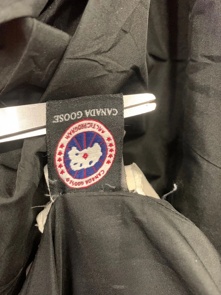 Abrigo largo acolchado Canada Goose negro cremallera completa chaqueta parka talla L #107 Foto 3 de 4