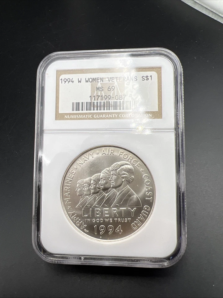 1994 W Womens Veterans Commemorative Silver Dollar Coin NGC MS69 Gem BU UNC #087 - Image 4 of 4