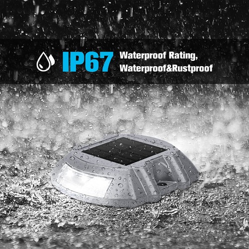 Solar Deck Lights, 16-Pack Led IP67 Waterproof Outdoor Warning Step Lights fo... - Picture 4 of 6