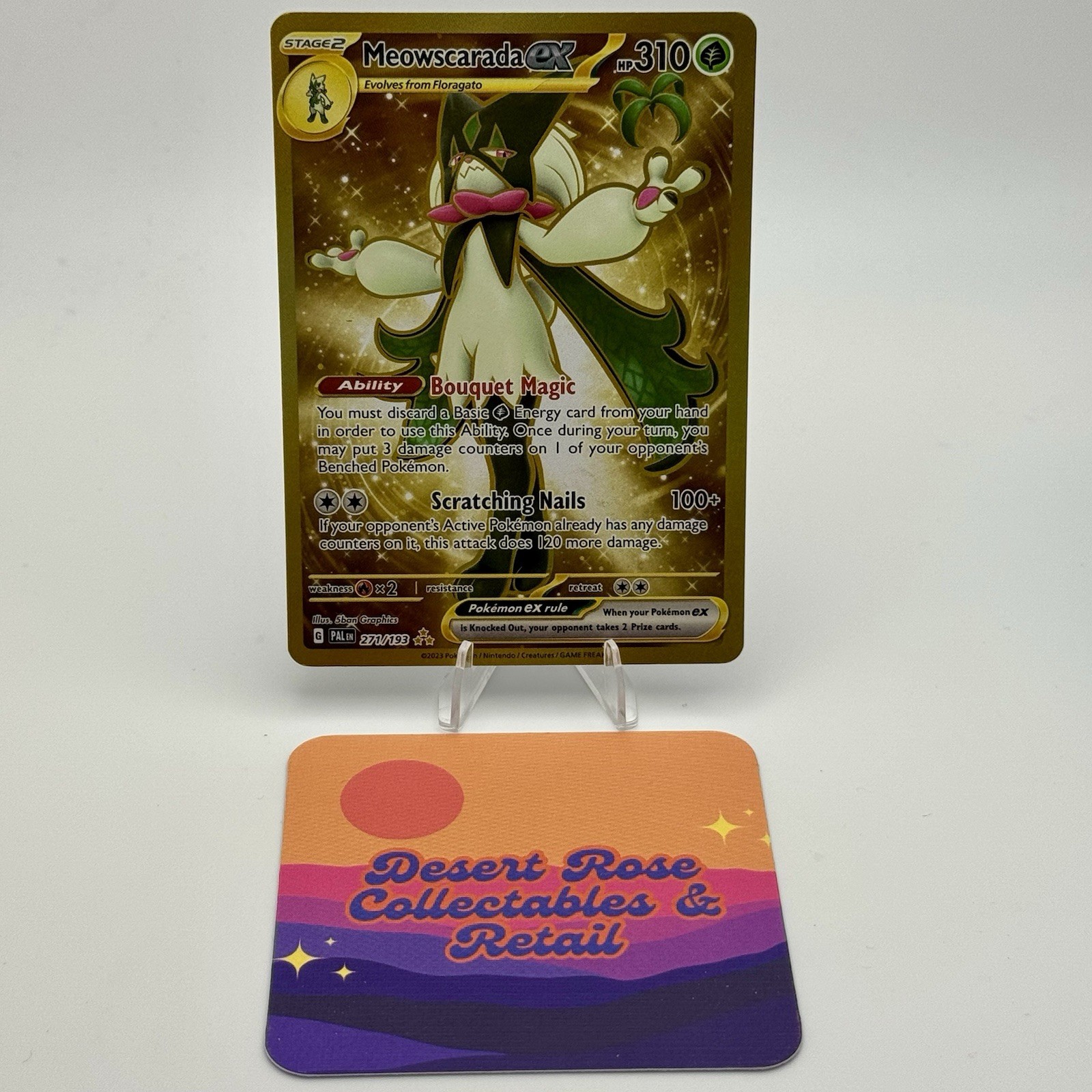 Pokemon TCG Meowscarada ex 271/193 SV02: Paldea Evolved Holo Hyper Rare NM