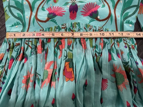 Limerick by Abirr n' Nanki Mara Gown Sz S Floral Maxi Dress Parrot India Whimsy - Picture 15 of 17