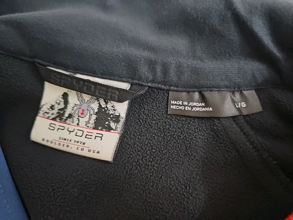 Spyder ~Para hombres Talla L~Azul Marino Manga Larga Salida Media Cremallera Pullover Sudadera Foto 2 de 4