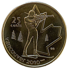 2007 CANADA 25 CENTS OLYMPIC BIATHLON CIRCULATED QUARTER COIN