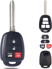 Key Fob Shell Case Replacement Fits for Toyota Camry Corolla RAV4 black 