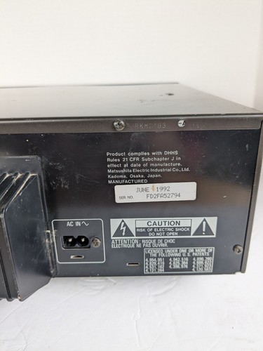 Technics SL-PD827 5-Disc Player *Tested Works* CD Changer No Remote Mash Japan - Picture 9 of 10