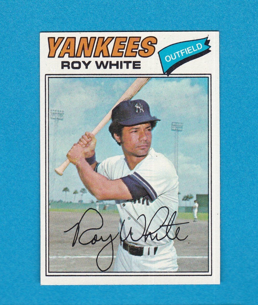 1977 TOPPS BASEBALL SET BREAK 485 ROY WHITE YANKEES NM+