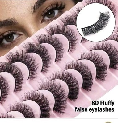 10 Paar 5D Wimpern Set künstliche Wimpern flauschig Lashes Fake False Eyelashes 