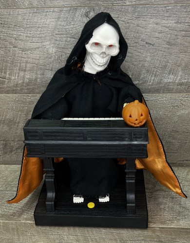 Vintage 90s Halloween Gemmy Animated Grim Reaper w/ Organ Eyes Light Up - Picture 2 of 16