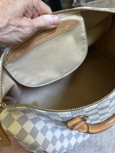 $1700 LOUIS VUITTON Damier Azur Speedy 35 handbag tote - Picture 21 of 23