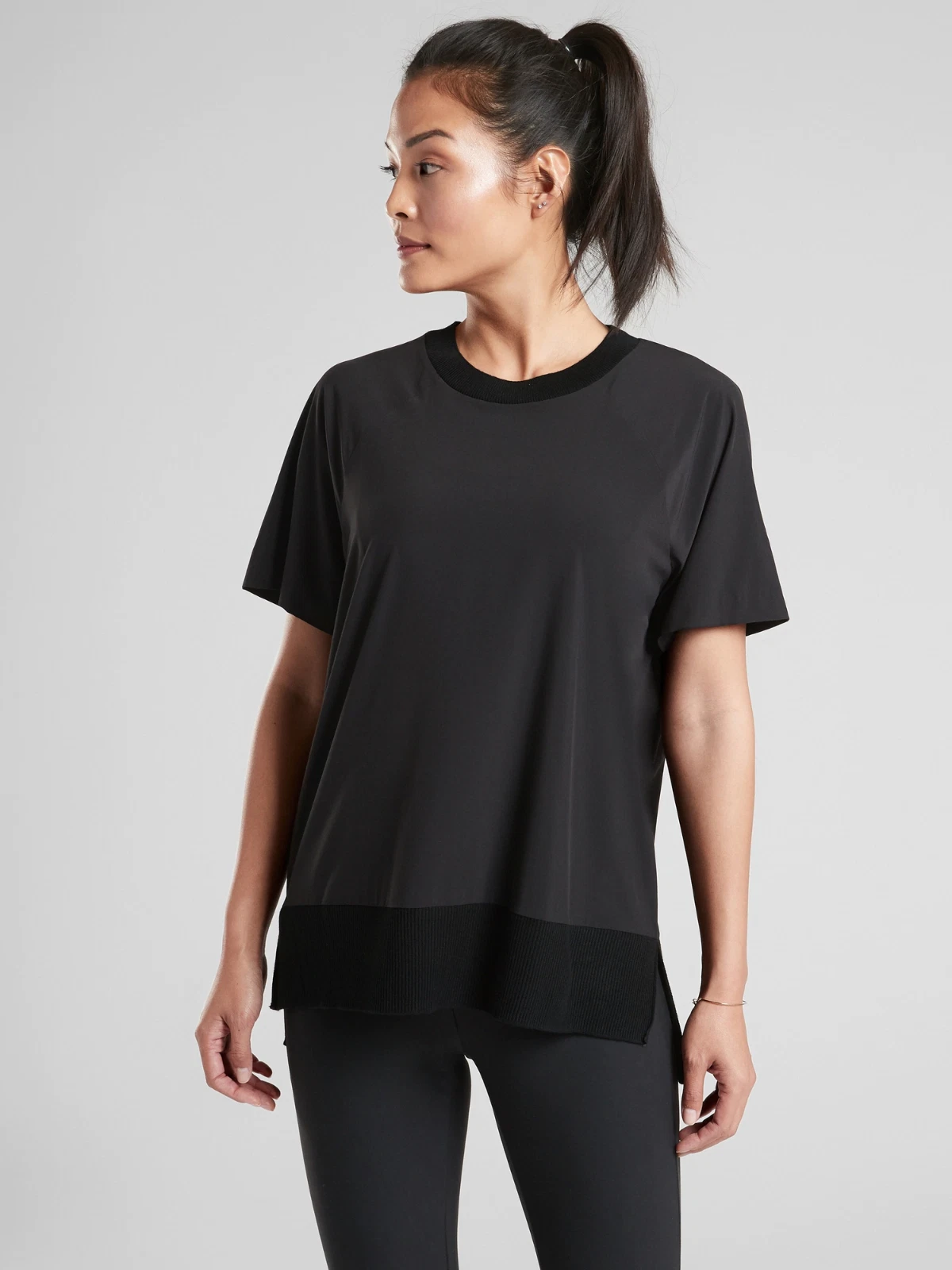 NEW XXS Athleta Zephyr Tee XXS BLACK #405692