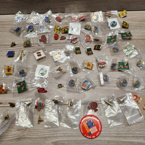 Vintage McDonalds Employee Pins Lot of 70 from 80s 90s Set Collection Lapel Crew