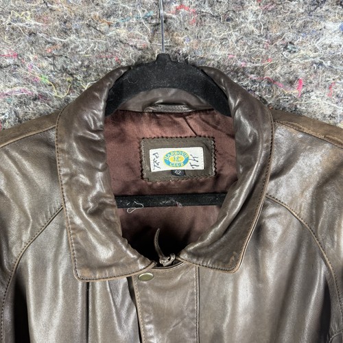 Vintage Harbour Club Lederjacke Herren 42 Bomber Distressed 90er Korea - Bild 2 von 12