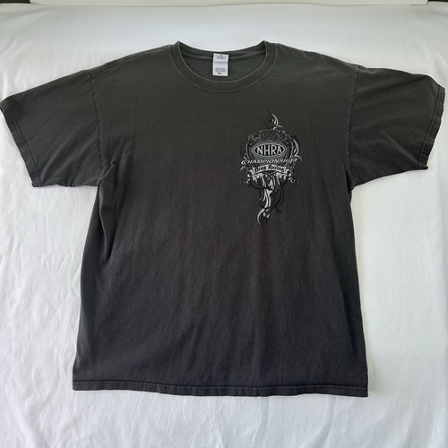 Vintage NHRA Championship Drag Racing T-Shirt Gray Size XL Double Sided - Bild 3 von 7
