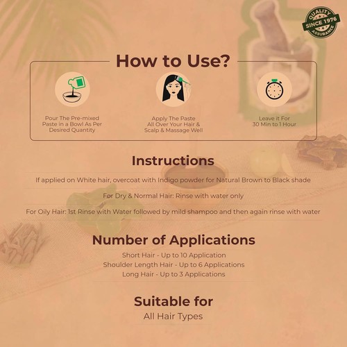 IndusValleyBioOrganic Herbal Henna With Bhringraj & Shikakai - 150 G, Brown - Picture 8 of 8