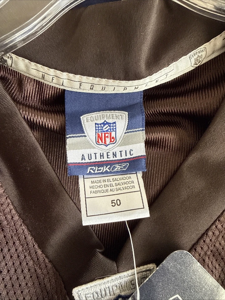 Мужская футболка Reebok Brady Quinn No10 Cleveland Browns с нашивками размер 50 - коричневая новая с ценниками - Изображение 4 из 4