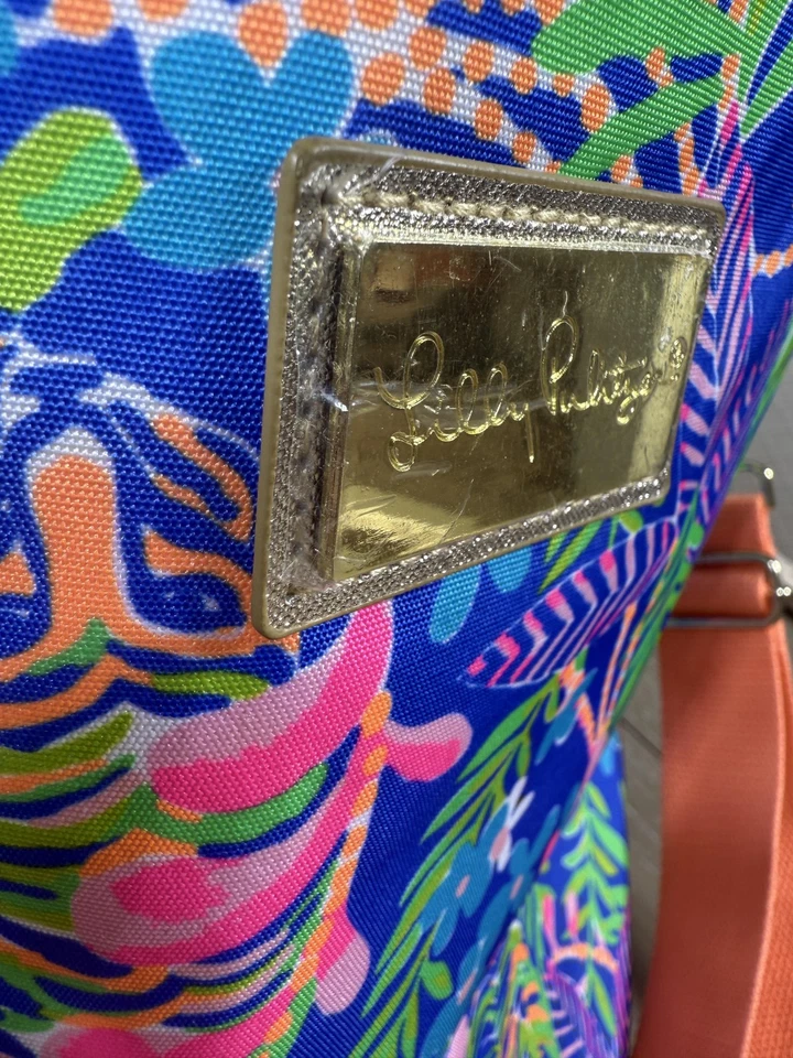 Bolso de Almuerzo Lilly Pulitzer Aislado Refrigerador Estampado de Tigre Floral 13" de Alto Foto 3 de 4