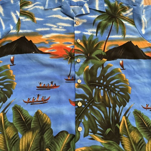 Vintage Kennington Ltd. Hawaiian Shirt Mens Size XL Palm Trees Button Up - Picture 6 of 8