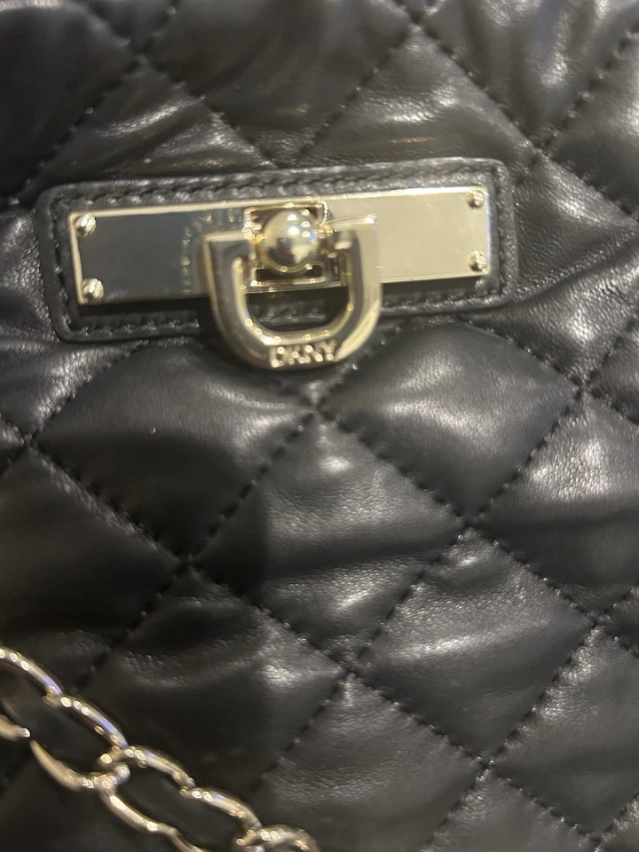 DKNY rare Black Lamb Leather Discontinued Tote - Image 2 of 4