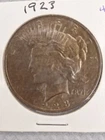 1923 Silver Peace Dollar Good Condition  #6
