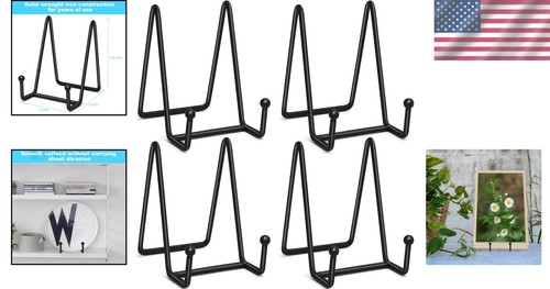 4 Stück Eisen Staffelei Display Ständer Teller Halter für Bild Kunst Malerei Party - Bild 2 von 9