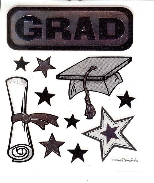 STI Graduation Vellum Stickers Silver Metallic eBay