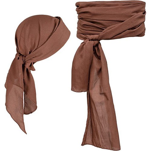 Medieval Pirate Skull Head Scarf Headband Sash Belt Adult Halloween Costume - Photo 8/15