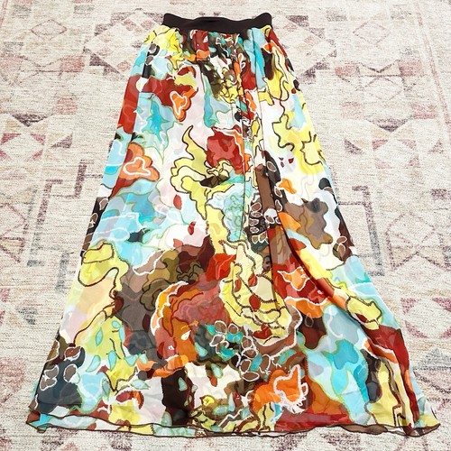 Diane Von Furstenberg multi-coloured silk maxi skirt or strapless dress size 6 - Picture 5 of 10