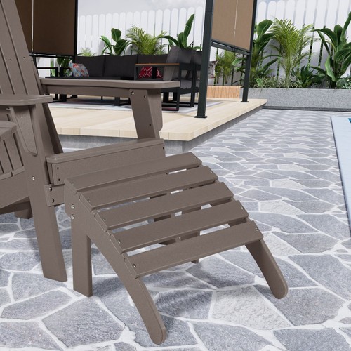 Aoodor Exterior Adirondack Otomano Resistente a la Intemperie HDPE Patio Reposapiés - Imagen 19 de 33