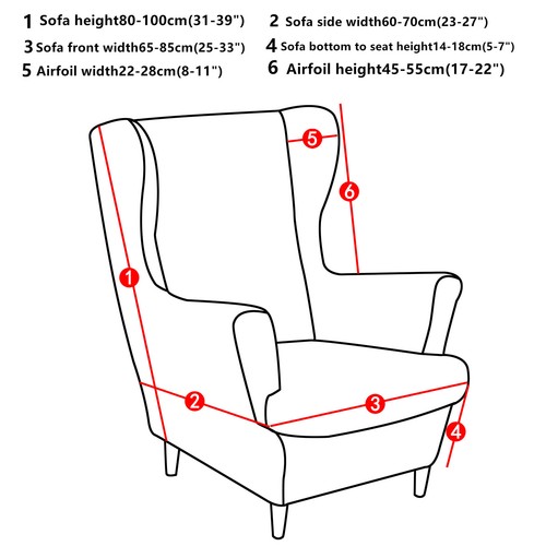 2 Piece Armchair Slipcover Jacquard Wingback Sofa Slipcover Furniture Protector - Picture 52 of 101