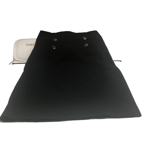 Worthington Classy Career Woman’s Skirt ~ Sz 6- Black ~24.5” L ~6 Black Buttons - Picture 10 of 11