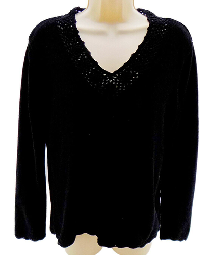 Carolyn Taylor Damen Gr. LG Langarm Pullover Rippstrick V-Ausschnitt 100% Acryl - Bild 1 von 10