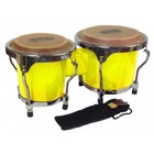 Mano Percussion 4-5″ Inch MP560 Yellow Mini Bongo Drums Pair Natural Skin Bongos