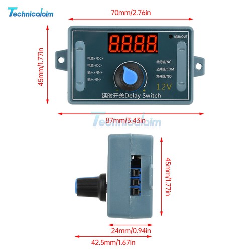DC5V 12V 24V Adjustable Time Delay Relay Module LED Digital Timer Control Switch - Bild 8 von 15