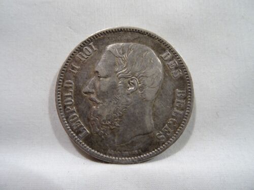 LOT MONNAIE 8 PIECES 1 F 5 F 20 F BELGIQUE BELGIUM ARGENT OLD COIN SILVER - Picture 4 of 17