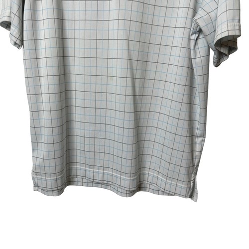 Camisa Polo FJ Para Hombres L Golf Rendimiento Geométrico Cuadros Blanca Elastizada LEER - Imagen 3 de 14