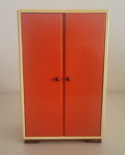 Vintage MCM Puppenschrank Schrank 9 1/2" Barbie 15 Kleiderbügel Skipper Francie Sindy - Bild 1 von 17