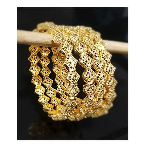 22K Gold Plated 4Pc Bracelet Bangle Indian Women Ethnic Traditional Jewelry - 第 5/11 張圖片