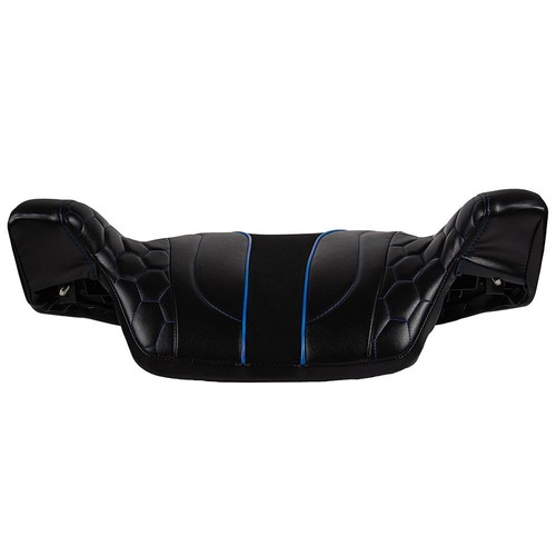 Almohadilla de respaldo envolvente Cobra con costuras personalizadas azules para 2014+ Harley - Imagen 8 de 12