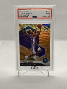 2020 Panini Mosaic #203 Tyrese Maxey Gold Wave Rookie MINT PSA 9 76ers SP