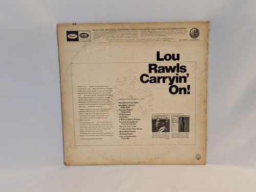 Lou Rawis Carryin` On LP Capitol ST 2632 - Picture 2 of 2