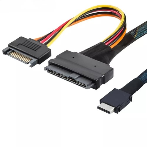 OculinK SFF-8611 to U2 SFF-8639 NVMe U2 SDD Data Cable 50CM 15Pin Power - Picture 1 of 4