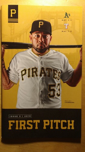 *NEW* 2019 Pittsburgh Pirates First Pitch Issue 3 Melky Cabrera A's Rangers - Picture 1 of 3